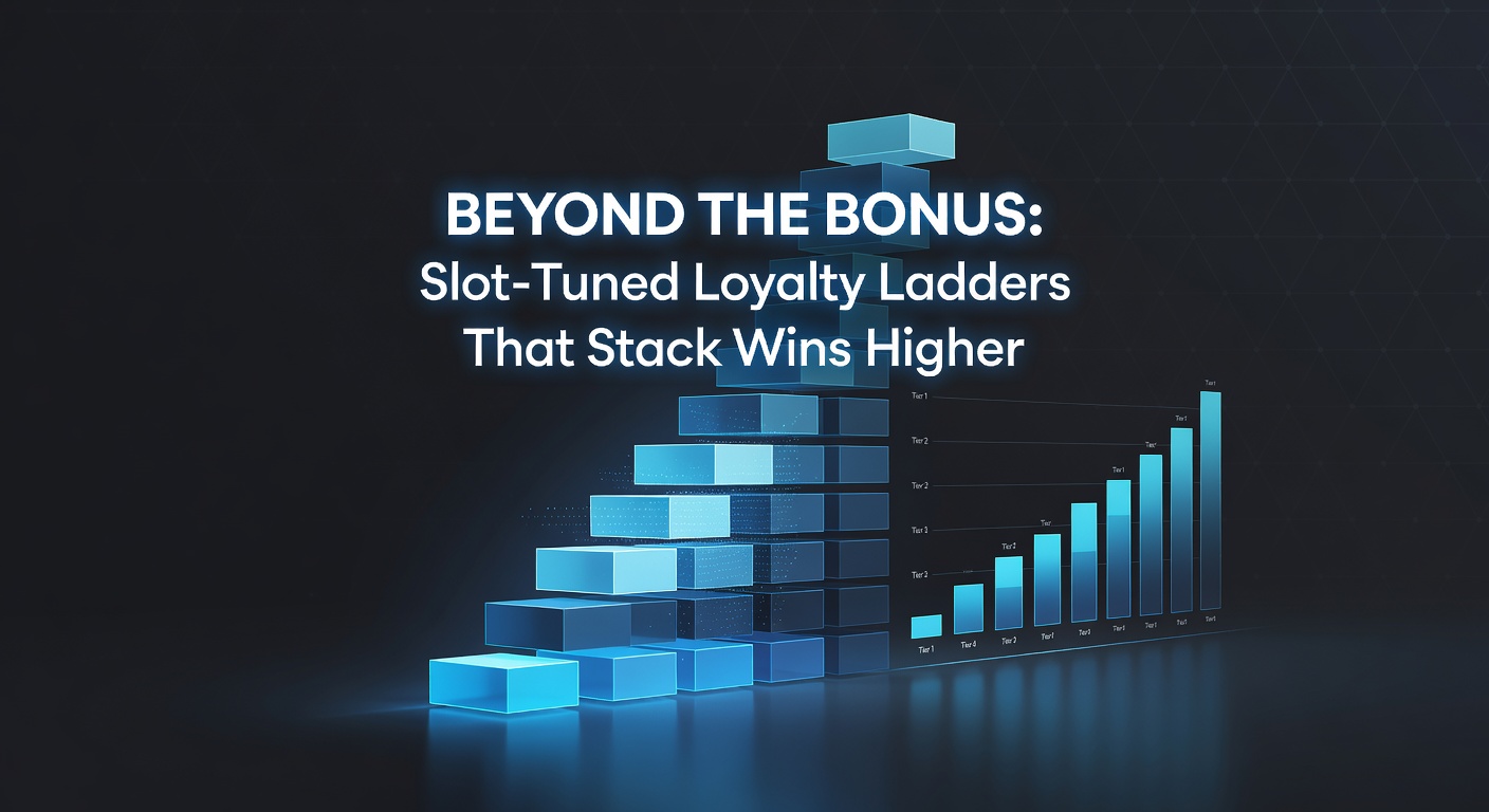 Close-up of slot reels integrated with loyalty tier badges, showing escalating reward icons like cash stacks and spin multipliers