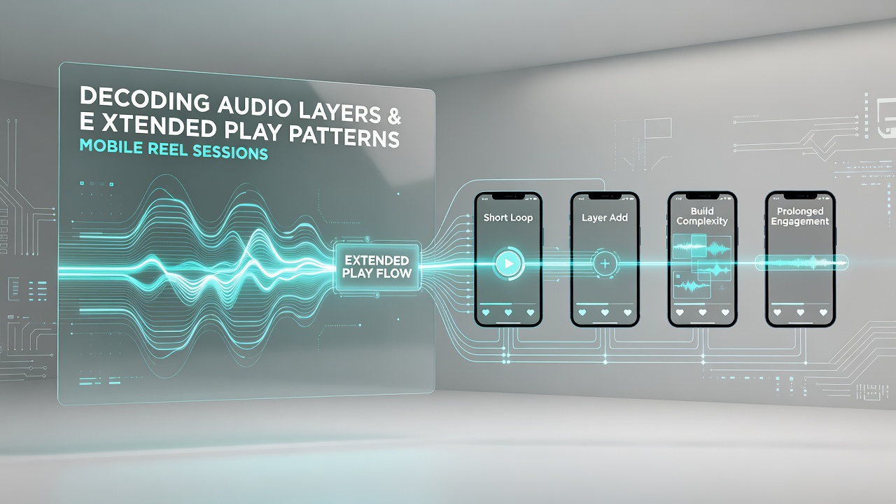 Close-up view of a smartphone screen showing slot reels mid-spin alongside audio spectrum visualizers highlighting layered sound frequencies