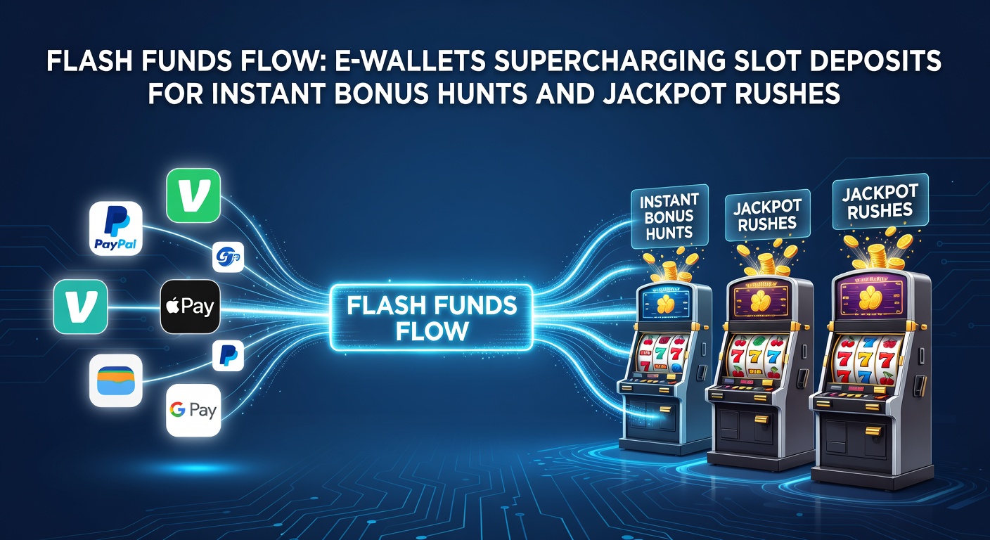 Dynamic screenshot of a slot game bonus round exploding with coins and jackpot meters, overlaid by e-wallet deposit confirmation popping up in real-time