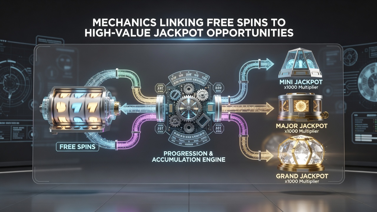Close-up of jackpot meter display alongside free spin counter on a digital slot interface