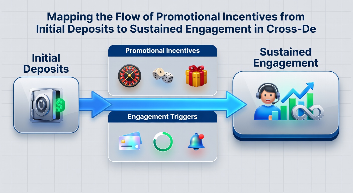 Illustration of promotional incentives moving through mobile, tablet and desktop interfaces during reel play