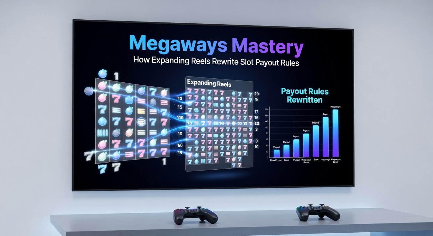Close-up of Megaways payout explosion with cascading wins and multiplier trails building across expanding reels