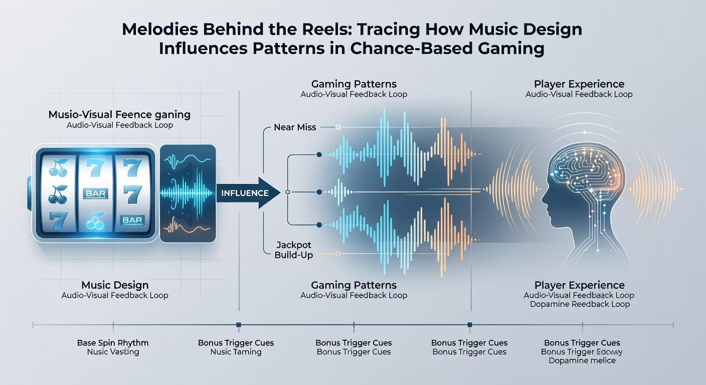 Close-up view of digital slot interface highlighting synchronized music and reel animations
