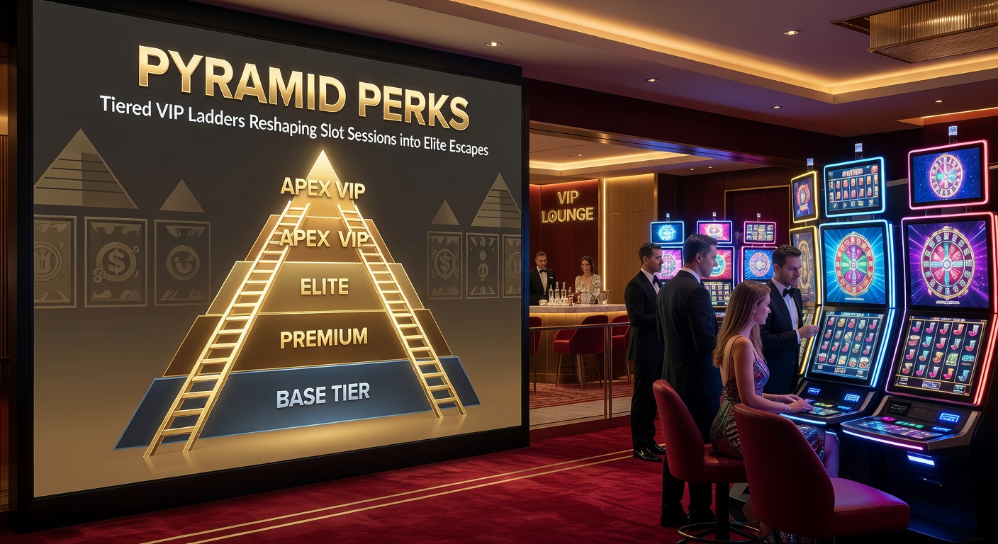 Detailed graphic of VIP pyramid perks, showcasing luxury rewards like private jets, cashback tiers, and exclusive slot access at the apex