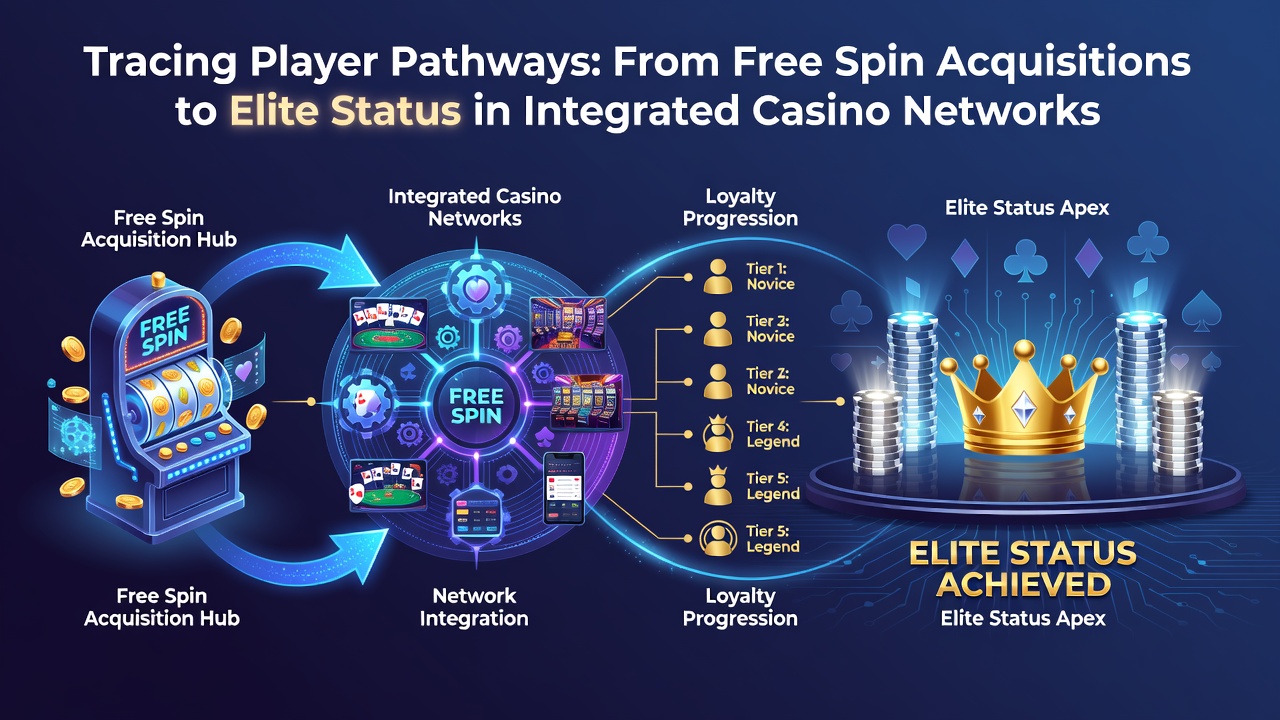 Infographic illustrating tier progression metrics including points accumulation, cashback rates, and VIP qualification thresholds across casino networks